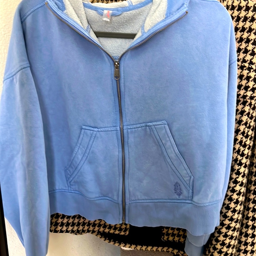 Free people wild at heart zip up in blue dusk